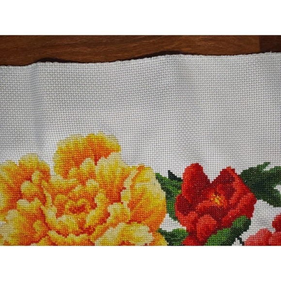 Chinese hand Floral Peony Tapestry embroidery Textile Panel 41 X 16 Colorful - Picture 7 of 15